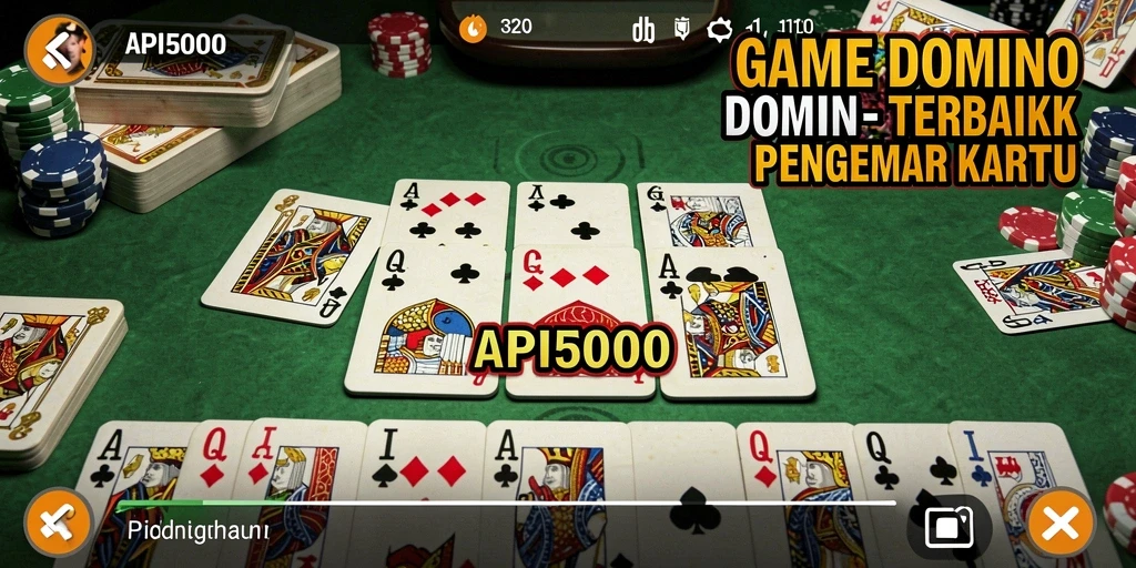 Tangkapan layar gameplay <strong>API5000</strong> menunjukkan serunya permainan domino.
