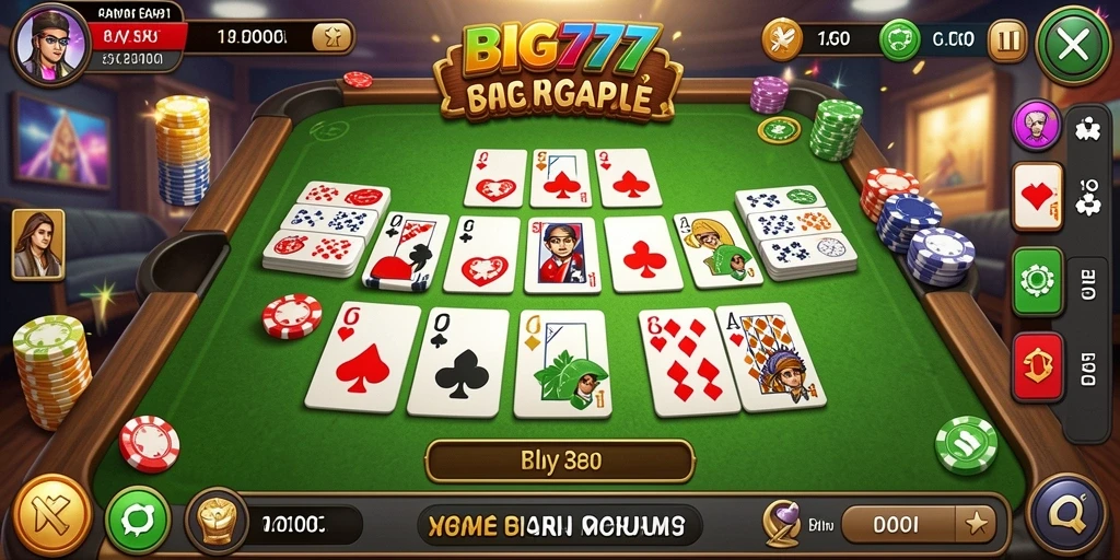 Screenshot BIG777 menampilkan gameplay Gaple yang seru dan interaktif.