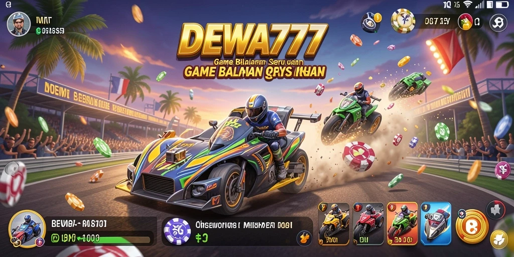 Gameplay DEWA777 yang mendebarkan dalam balapan cepat.