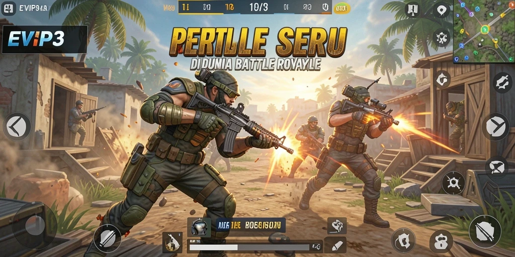 Gameplay menegangkan dalam <strong>EVIP3</strong> dengan aksi Battle Royale yang seru.