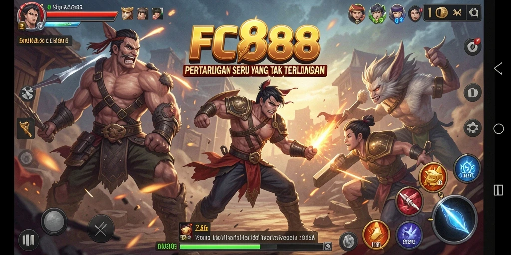 Tangkapan layar memperlihatkan aksi pertarungan mendebarkan FC888.
