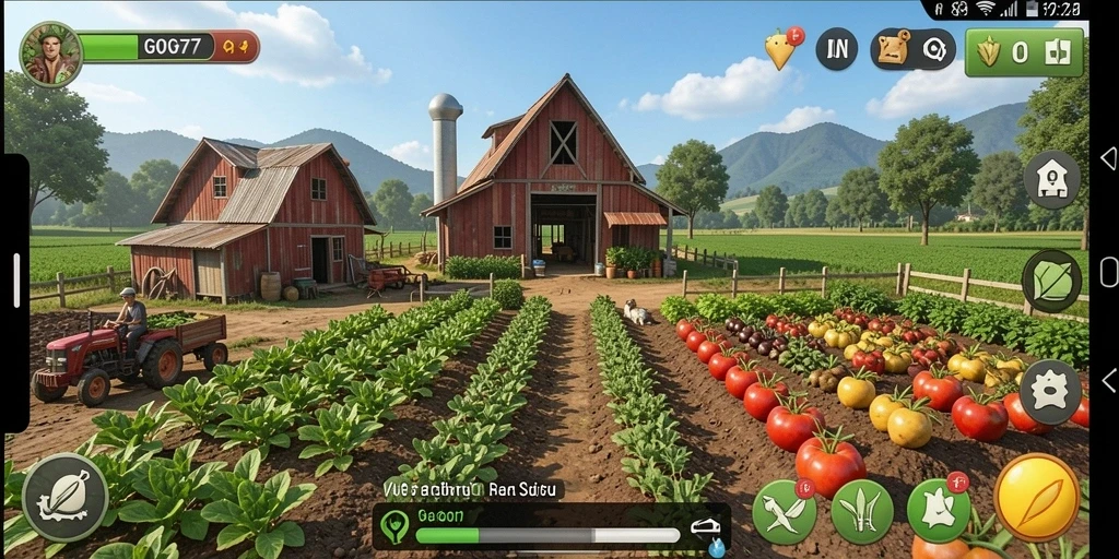 Tampilan gameplay menarik saat mengelola pertanian di GOGO77.