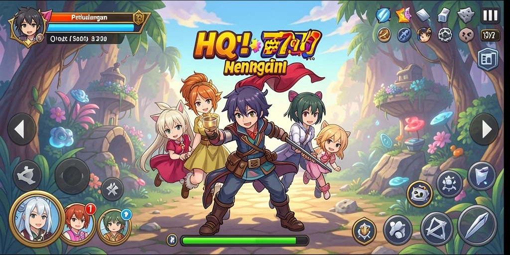 Tampilan gameplay HQ777 yang penuh warna dan dinamis.