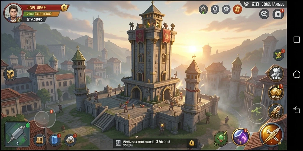 Tampilan gameplay JIN69 yang menegangkan dalam pertahanan menara.