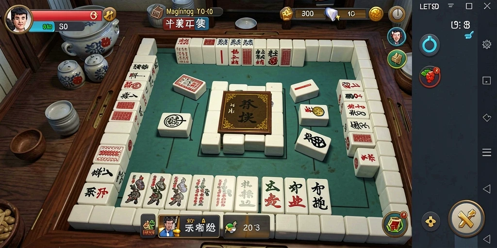 Tampilan gameplay LETSTHOR menampilkan keseruan Mahjong yang menantang.