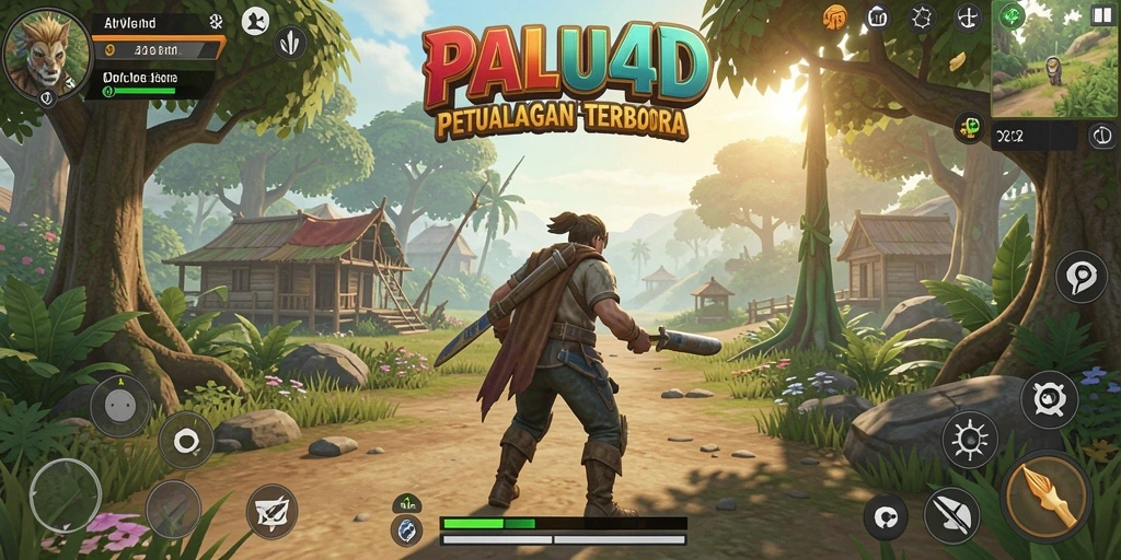 Tangkapan layar gameplay PALU4D yang menunjukkan petualangan dalam dunia terbuka.