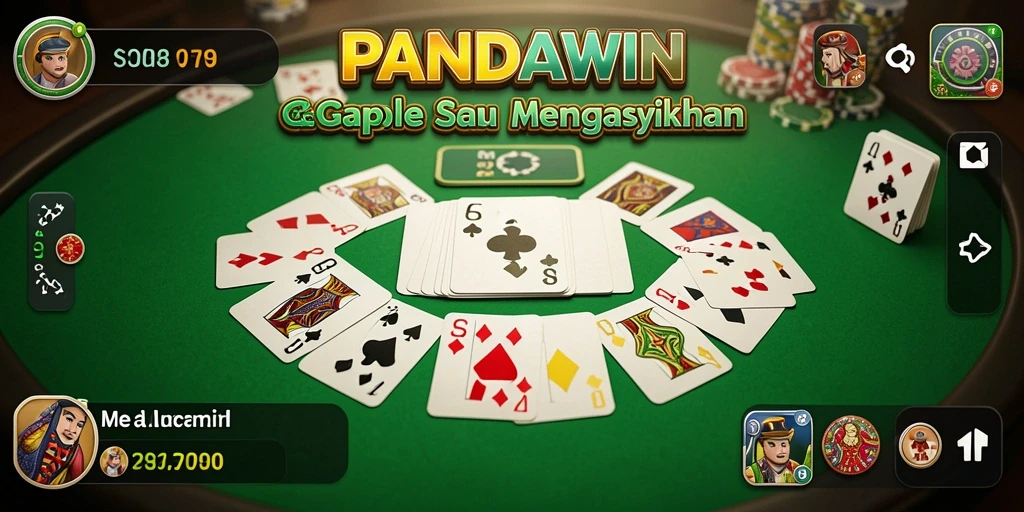 Screenshot gameplay utama dari permainan Gaple PANDAWIN yang seru.