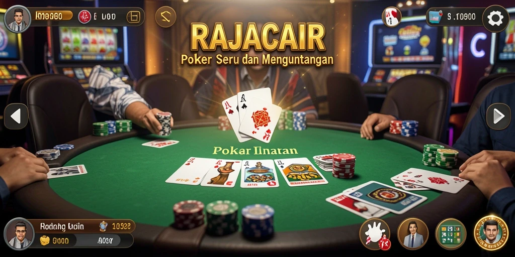 Tampilan seru permainan poker di RAJACAIR yang memukau.