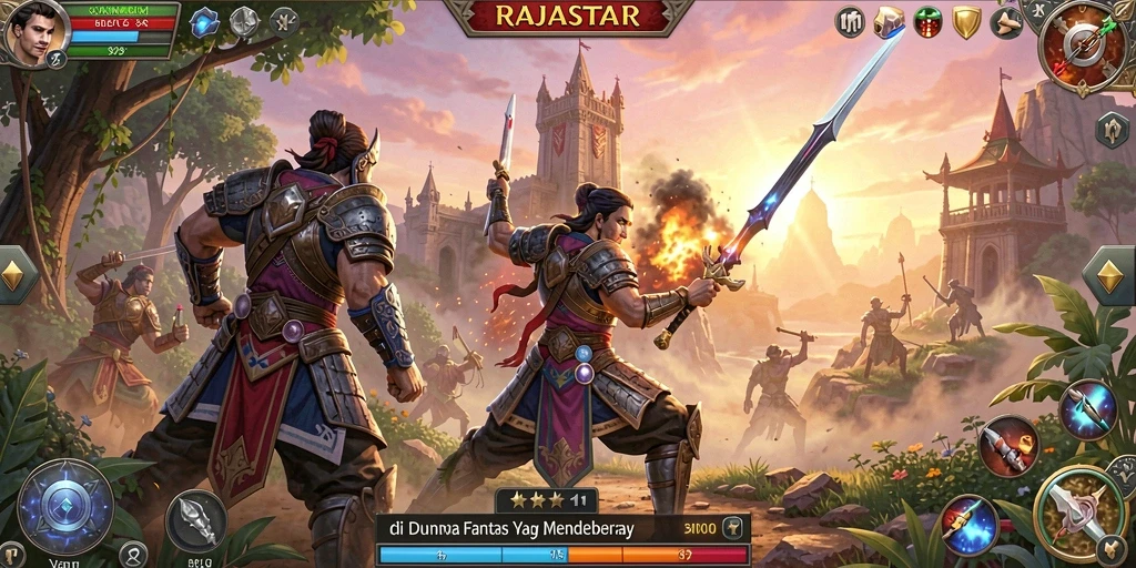 Tampilan gameplay RAJASTAR yang penuh aksi dan grafis menarik.