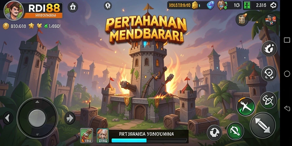 Tampilan gameplay menegangkan dalam <strong>RDI88</strong> yang melibatkan strategi Tower Defense.