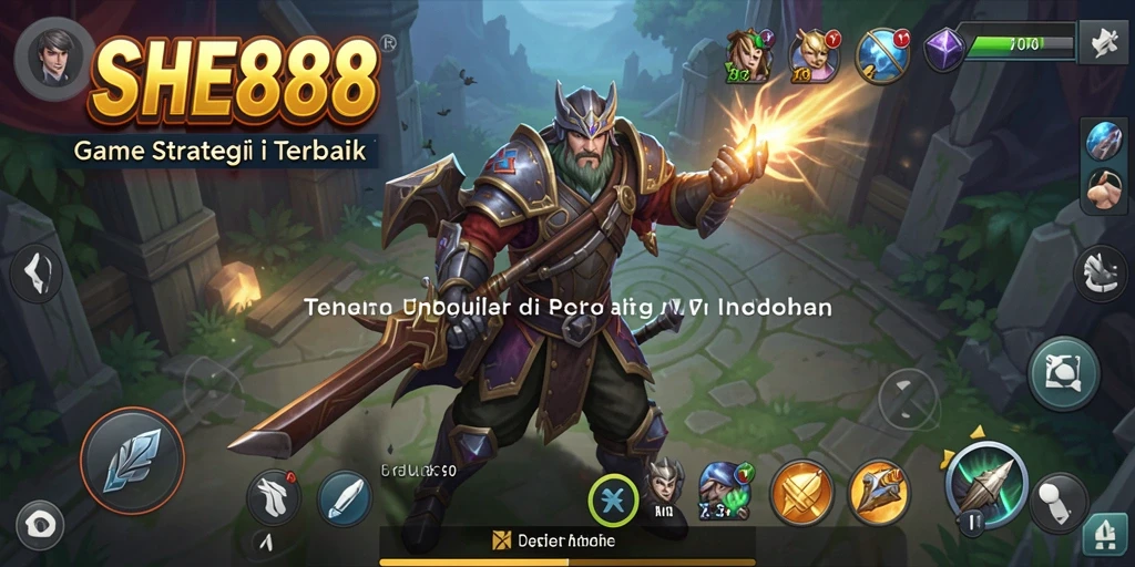 Tampilan utama gameplay SHE888 yang menampilkan pertempuran strategi.