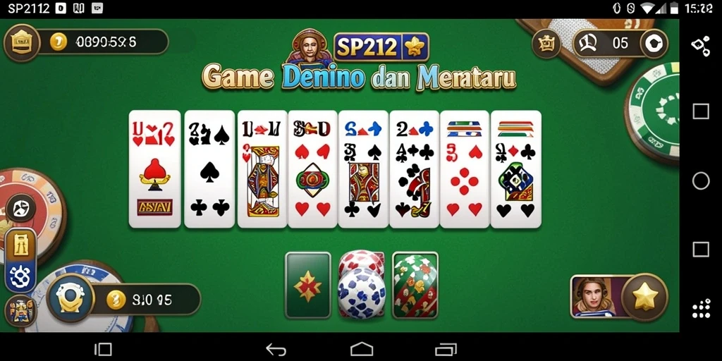 Screenshot gameplay SP212 menampilkan aksi seru permainan domino.